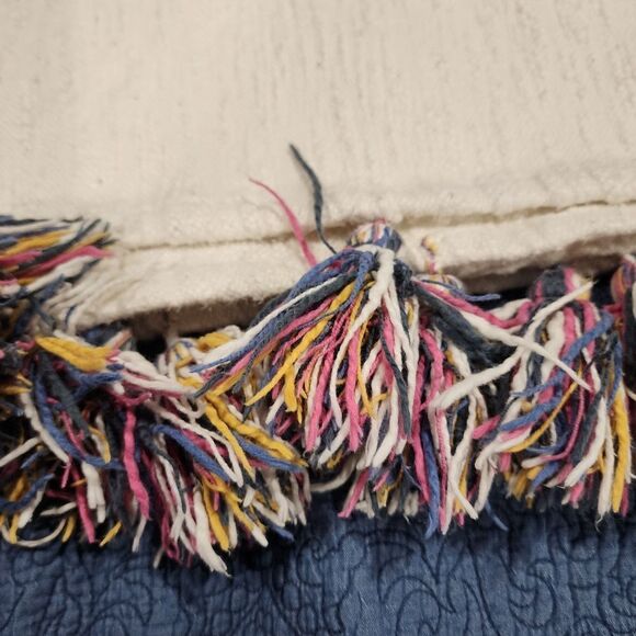 Anthro Tufted Flowers Tasseled Throw Blanket - Picture 9 of 13